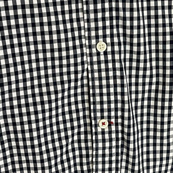 Tommy Hilfiger Mens Medium Blue White Long Sleeve Gingham Plaid Coupe Classique - Picture 3 of 11